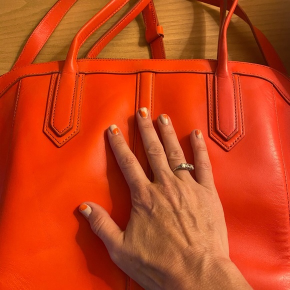 J. Crew real leather coral purse handbag summer! - Picture 3 of 5